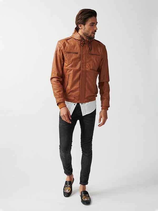 Mens ST Mortiz Hoodie Leather Jacket-14