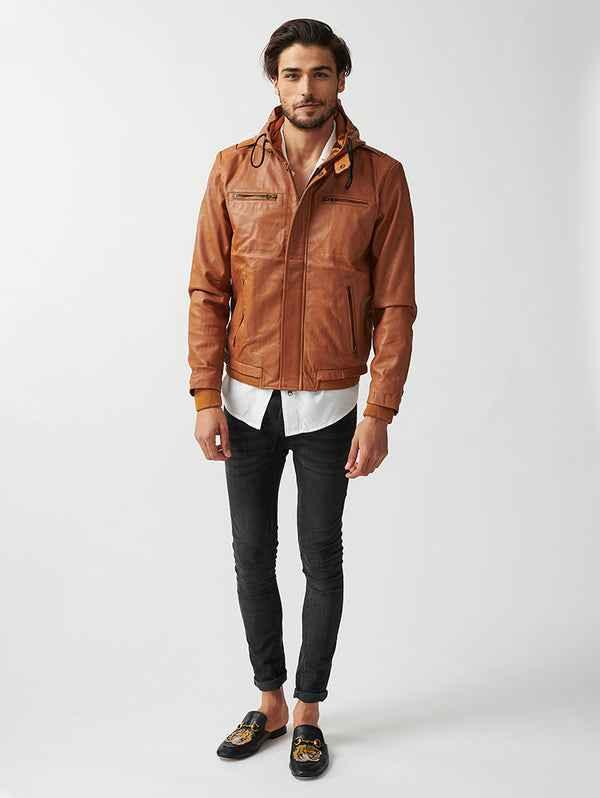 Mens ST Mortiz Hoodie Leather Jacket-15