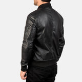 Mens Stylish Bomber Leather Jacket Back