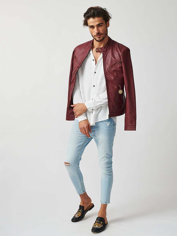 Mens Tokyo Motorbike Leather Jacket-18