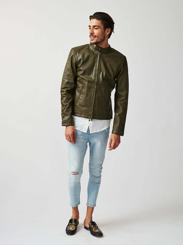 Mens Tokyo Motorbike Leather Jacket-22