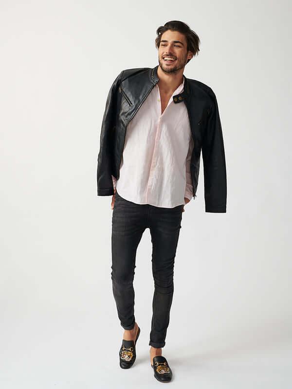 Mens Tokyo Motorbike Leather Jacket-4