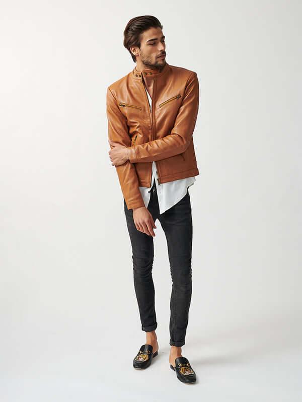 Mens Tokyo Motorbike Leather Jacket-7