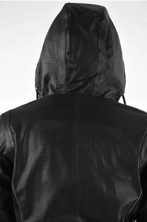 Mens Perforated Leather Jacket-3
