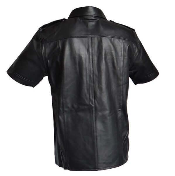 PoliceShortSleeveLeatherShirt-5