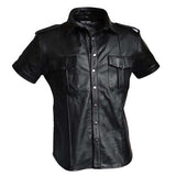 PoliceShortSleeveLeatherShirt
