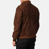 Shane Mocha Suede Bomber Jacket Men-2