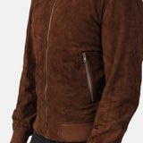 Shane Mocha Suede Bomber Jacket Men-1