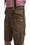 Short Men’s Lederhosen Deep Greenish Brown-2
