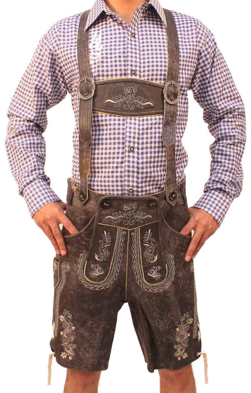 Short Plattler Lederhosen Charcoal Black-1