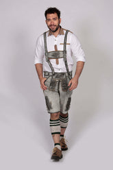 Trachten Short Mens Lederhosen Shaded Grey