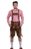 Traditional German Lederhosen Brown Red-2