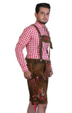 Traditional German Lederhosen Brown Red-3