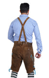 Traditional German Lederhosen Brown Rose-2