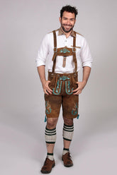 Traditional German Lederhosen Brown Rose