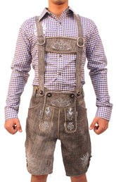 Traditional German Lederhosen Gray Slate