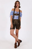 Traditional German Lederhosen Women Dark Deer-1