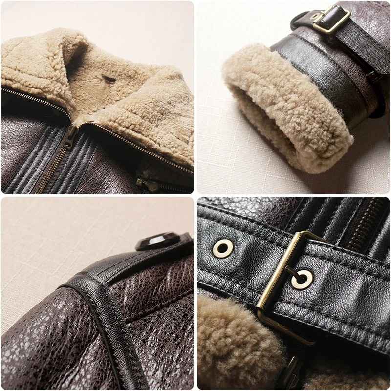 Womens-Brown-Leather-Shearling-Jacket-Features