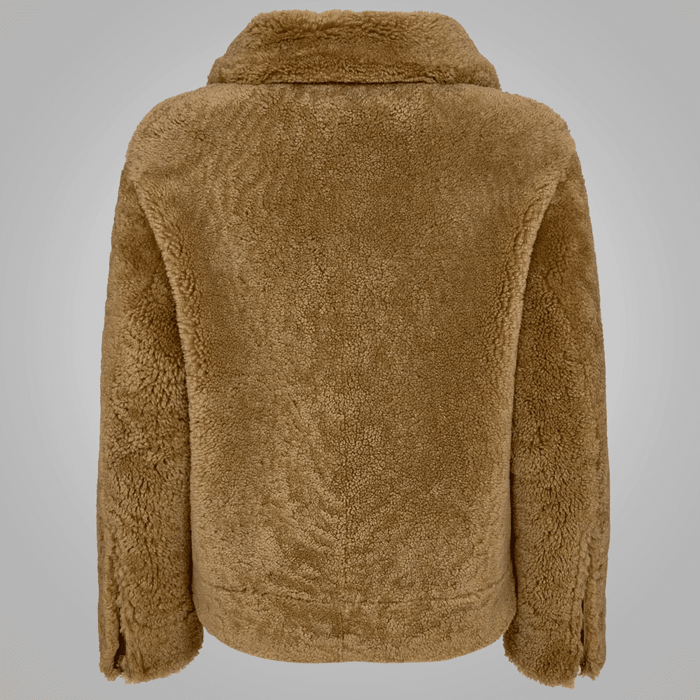 Womens B3 Flight Leather Bomber Aviator Jacket-4