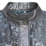 Womens Japanese Style Floral Leather Jacket-1