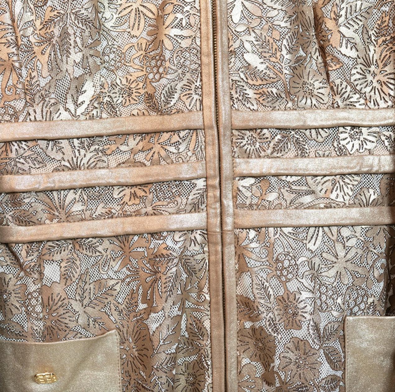 Womens Koral Laser Cut Long Leather Jacket-3