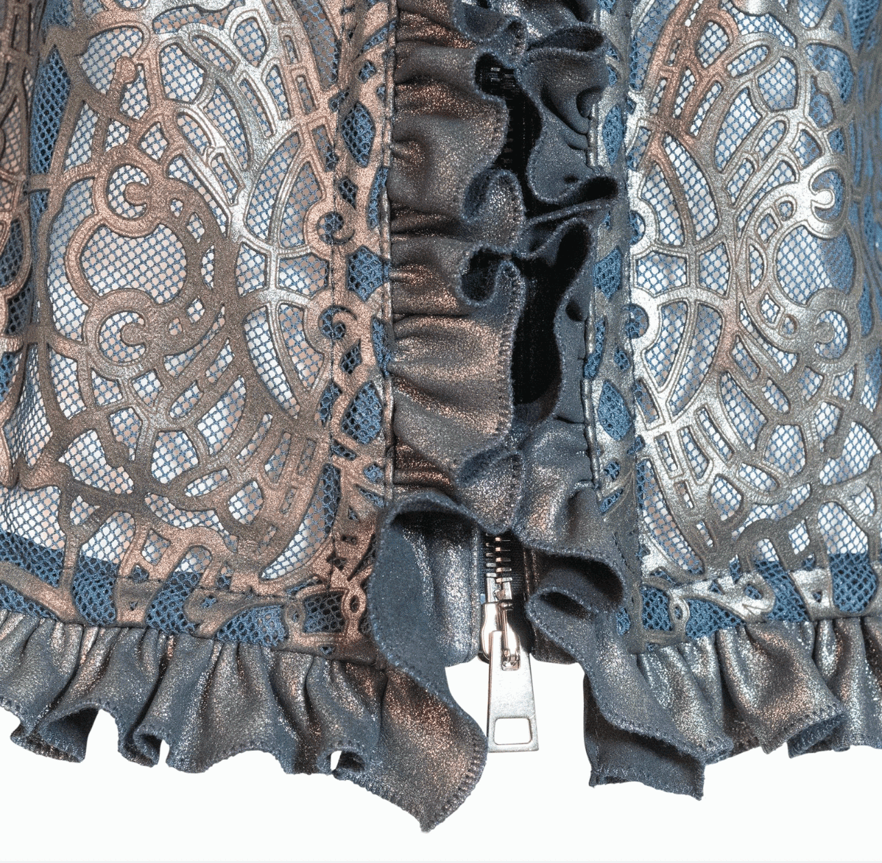 Womens Laser Engraved Lingerie Leather Jacket-1