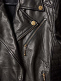 Womens Minnesota Viking Biker Leather Jacket-5