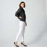 Zermatt Leather Bomber Jacket For Women-11