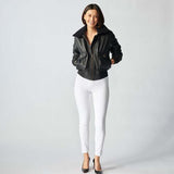 Zermatt Leather Bomber Jacket For Women-14