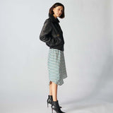 Zermatt Leather Bomber Jacket For Women-3