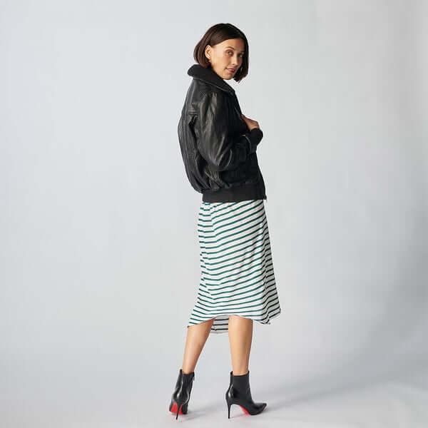 Zermatt Leather Bomber Jacket For Women-4