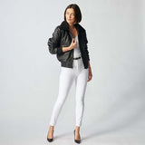Zermatt Leather Bomber Jacket For Women-9