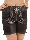Dark Brown Bavarian Ladies Lederhosen Babette Nappa-2