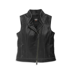Harley Davidson Womens Electra Studded Leather Vest