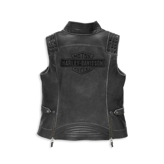 Harley Davidson Womens Electra Studded Leather Vest