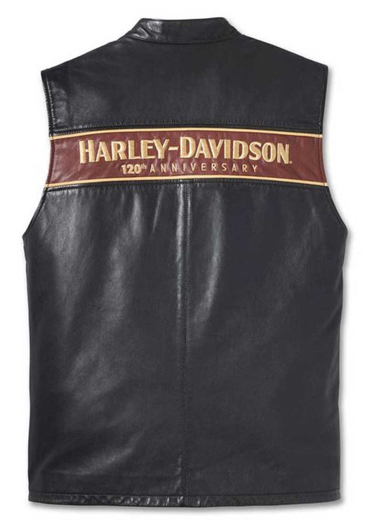 Harley Davidson 120th Anniversary Mens Leather Vest