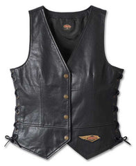 Harley Davidson 120 Years Womens Laced Side Leather Vest