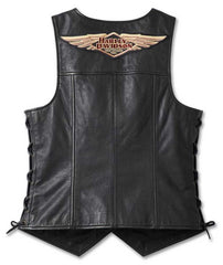 Harley Davidson 120 Years Womens Laced Side Leather Vest