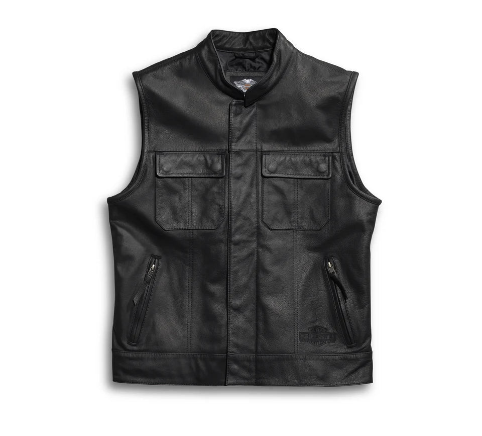 Harley Davidson Mens Foster Leather Vest