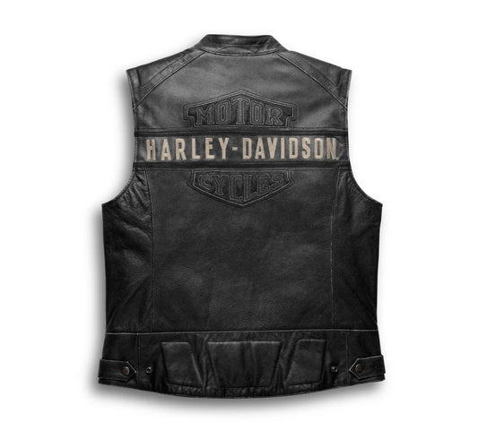 Harley Davidson Mens Passing Link Leather Vest