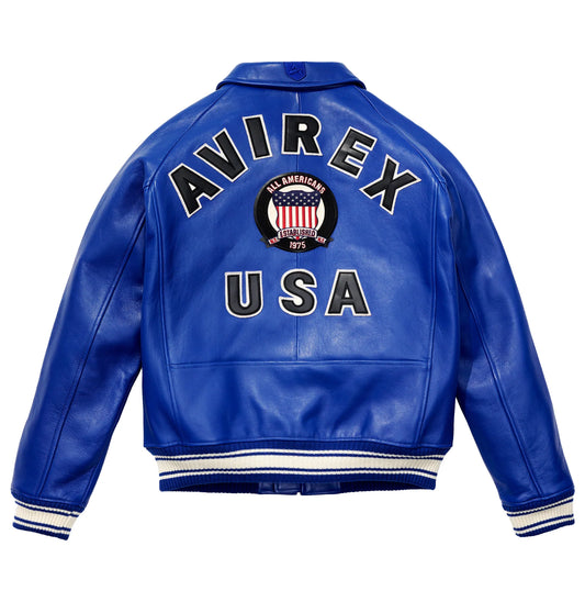 Womens Blue Avirex Leather Jacket
