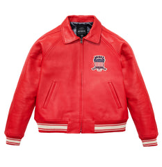 Avirex Womens Icon Leather Jacket Red
