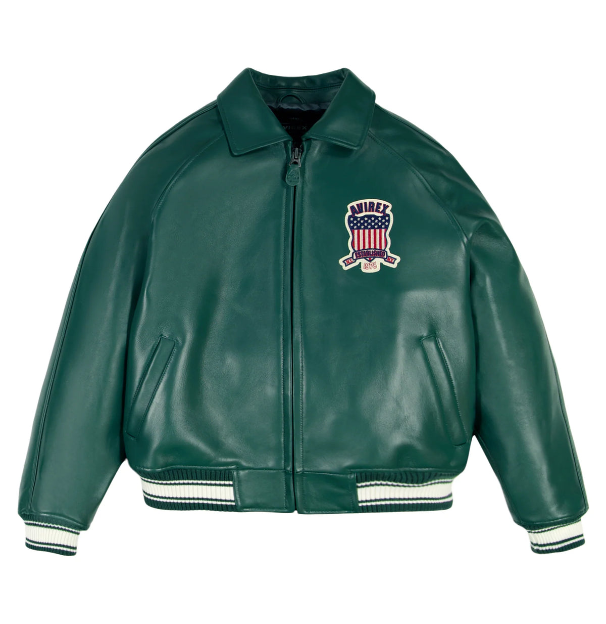 Womens Hunter Green Avirex Leather Jacket