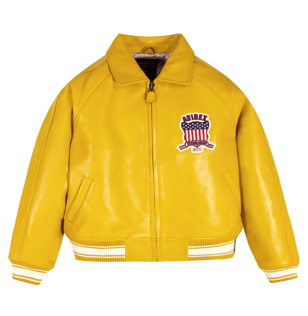 Womens Yellow Avirex Leather Jacket