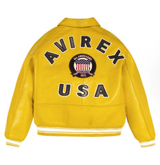 Womens Yellow Avirex Leather Jacket