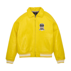 Mens Avirex Croc Icon Yellow Leather Jacket