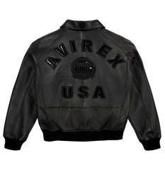 All Black Avirex Icon Leather Jacket