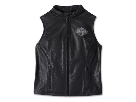 Harley Davidson Womens Factory Perforated Leather Vest
