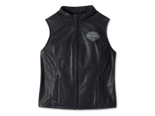 Harley Davidson Womens Factory Perforated Leather Vest