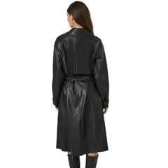 Faux-Leather-Trench-Coat-Womens-Back